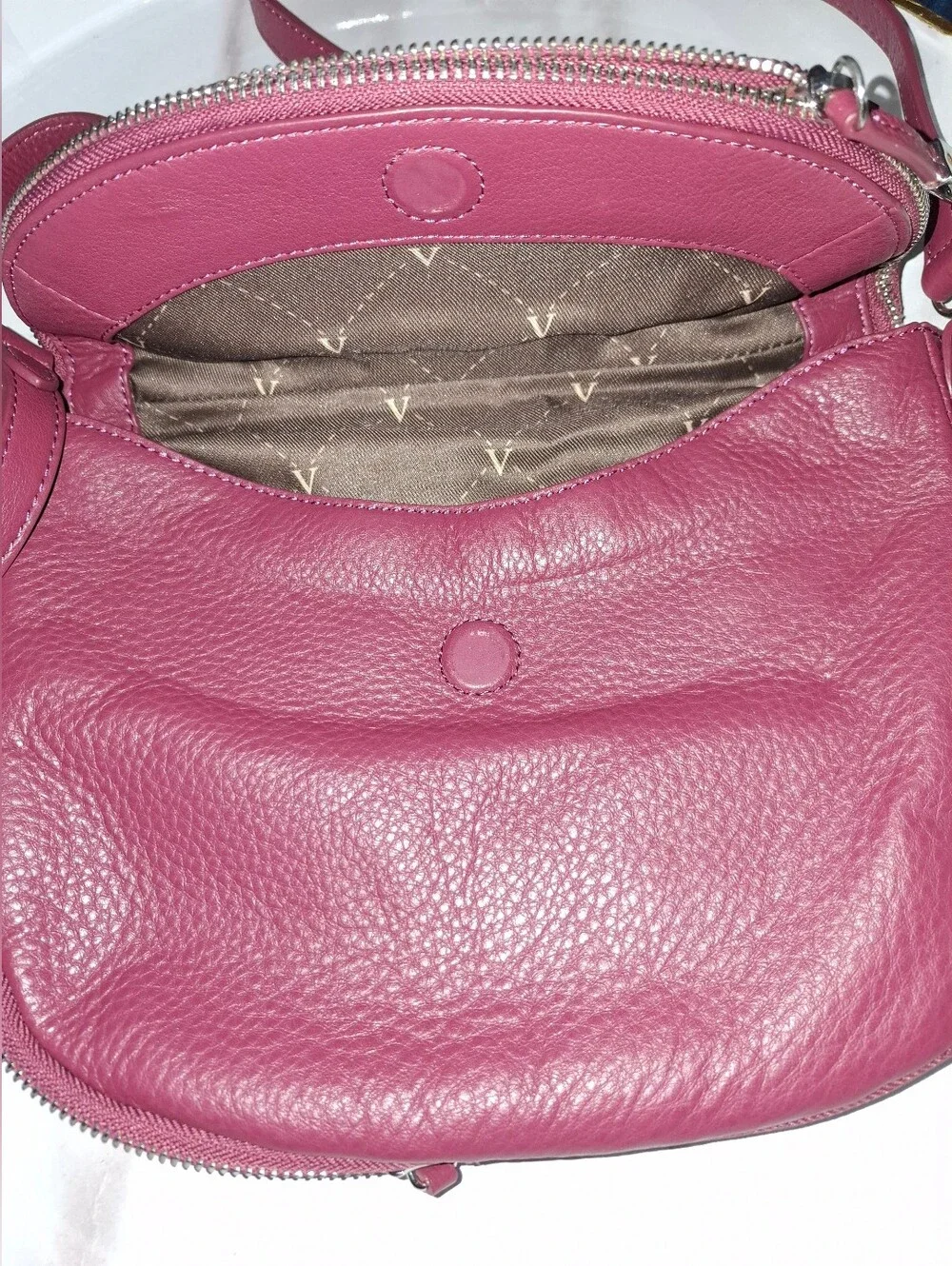 Vince Camuto Raspberry Pink Pebbled Leather Crossbody Bag